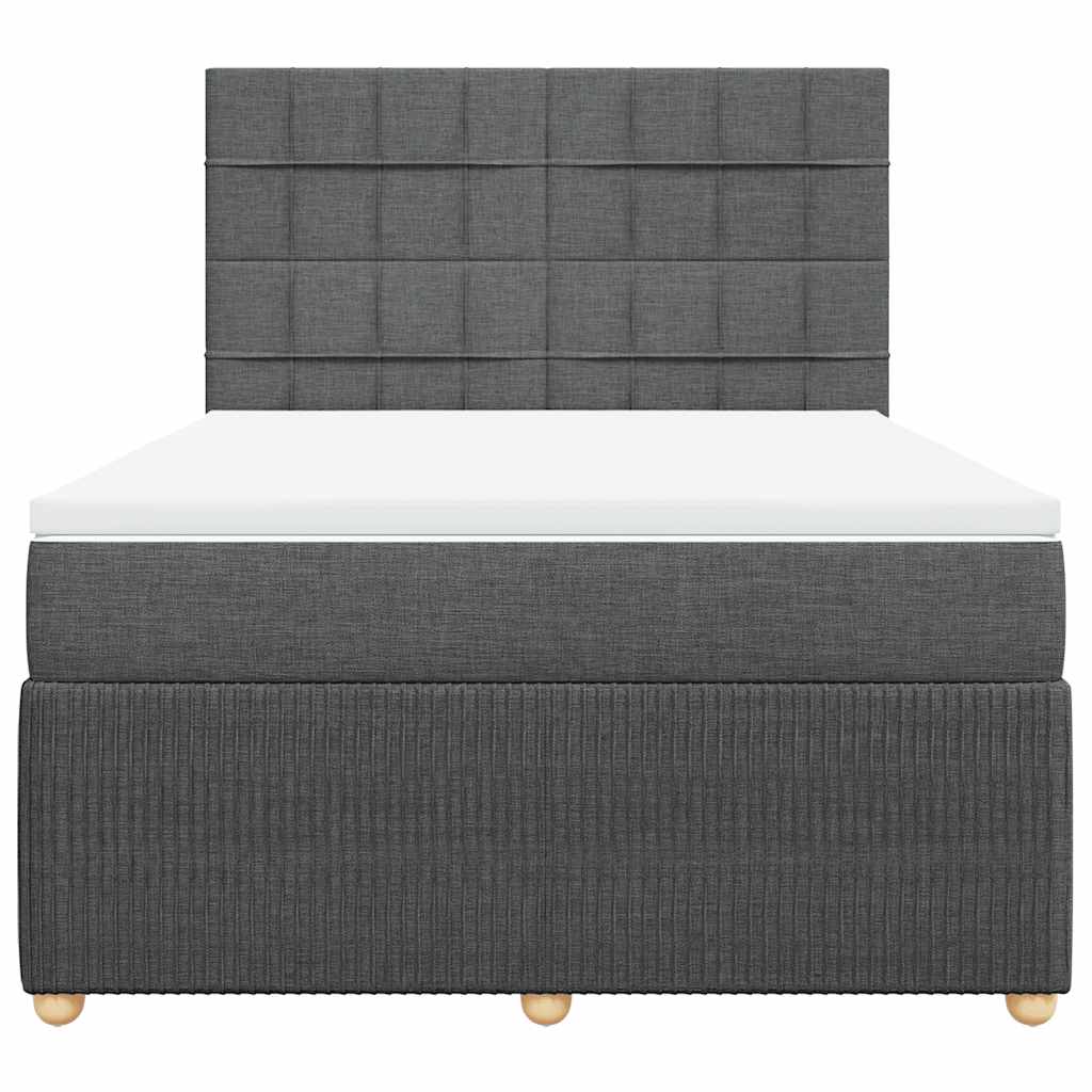 Cama com molas/colchão 160x200 cm tecido cinzento-escuro