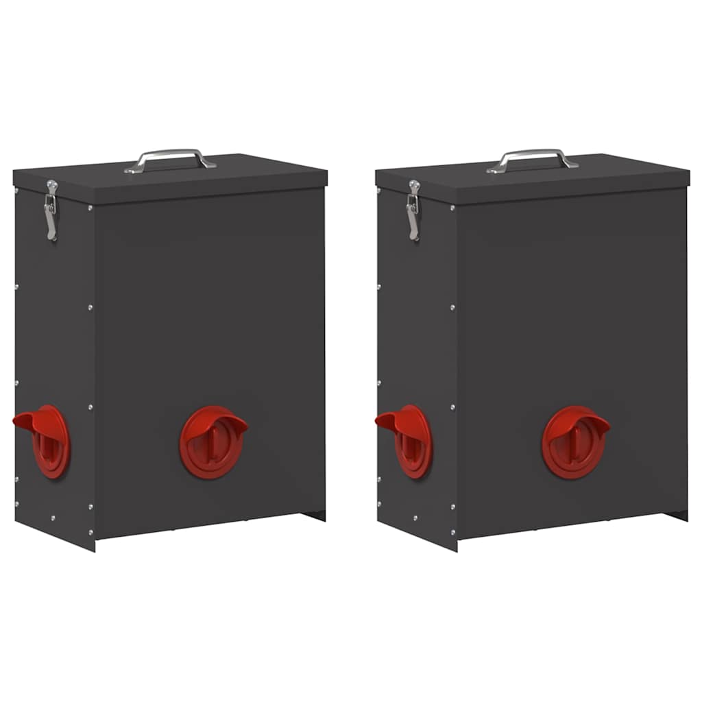 Comedouro para galinha 2 preto 32,5 x 20,5 x 43 cm 25 kg