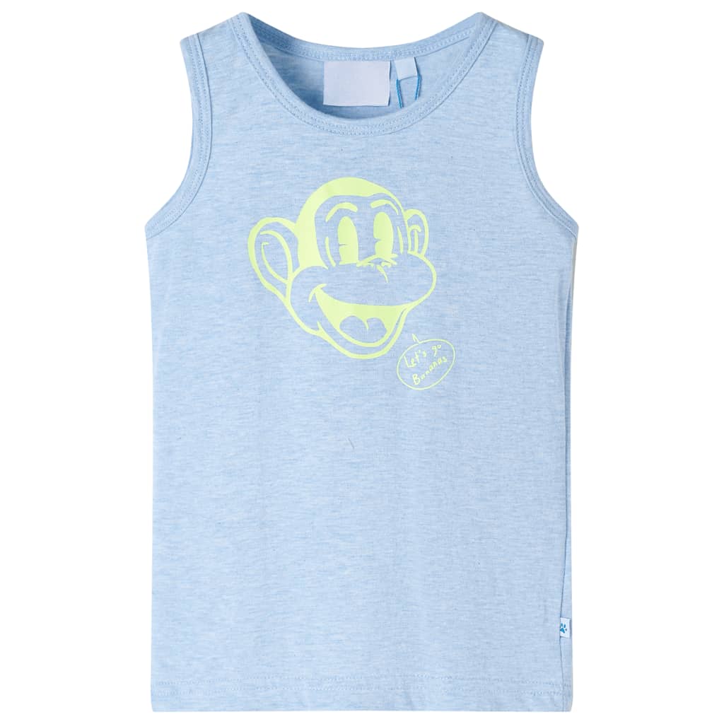 T-shirt de manga cava para criança azul-suave 104