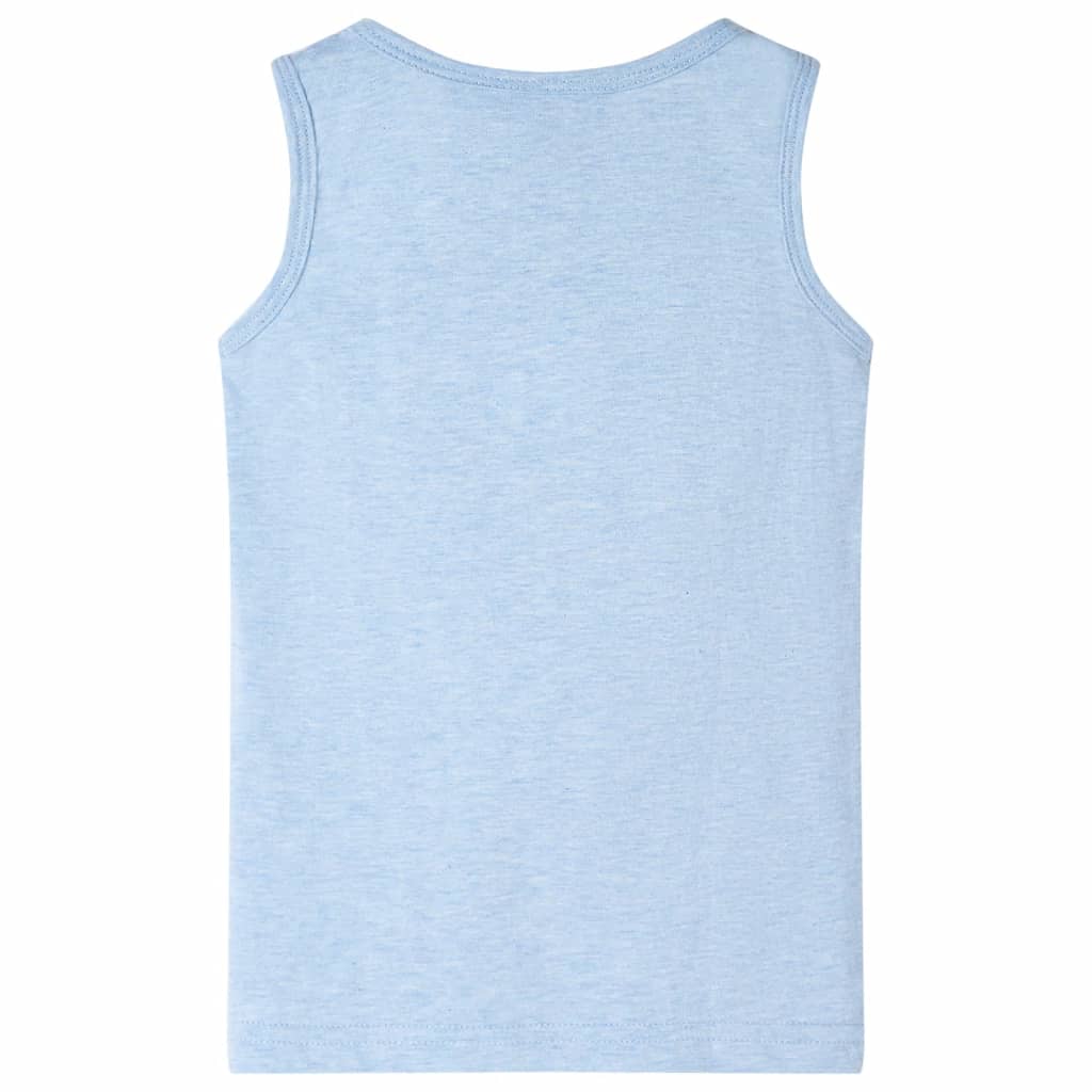 T-shirt de manga cava para criança azul-suave 104