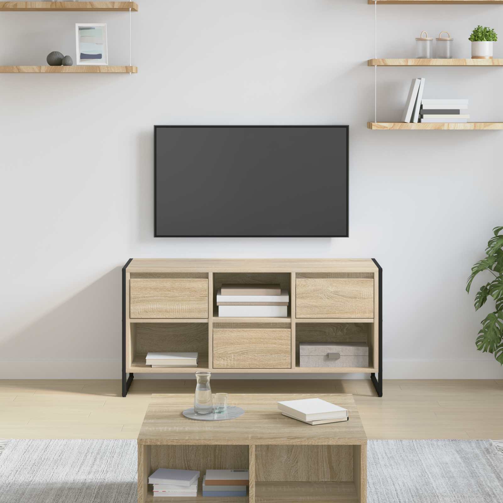 Gabinete para TV 100 x 36 x 49,5 cm sonoma derivados de madeira