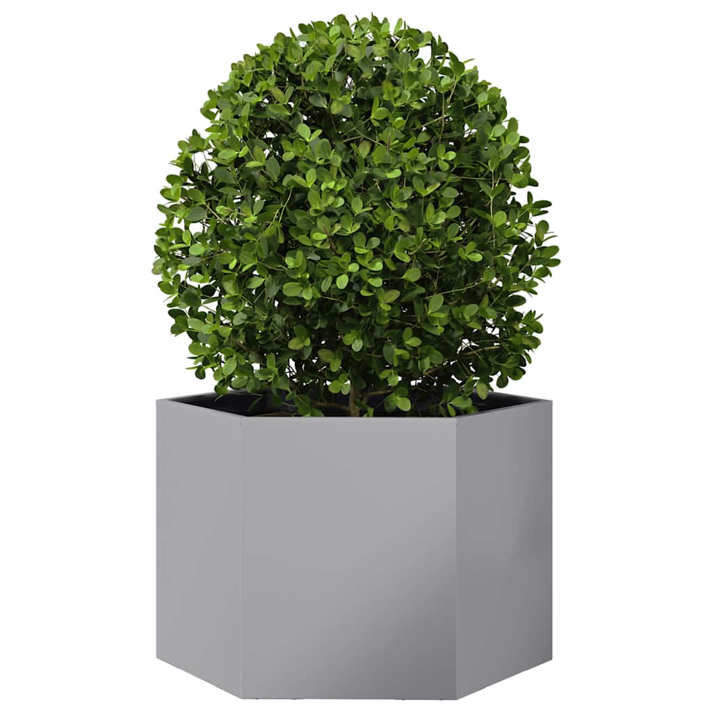 Vaso/floreira de jardim hexagonal 69x60x45 cm aço galvanizado