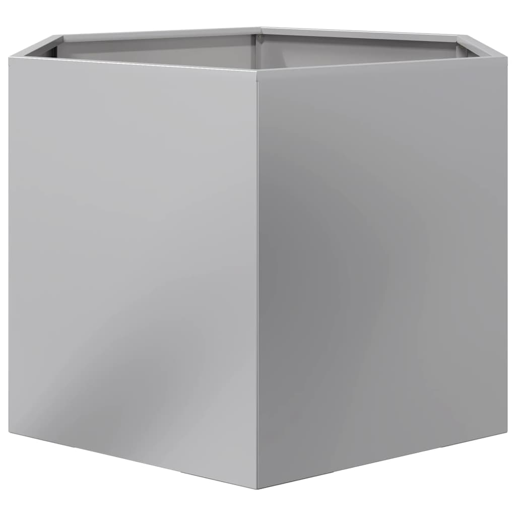 Vaso/floreira de jardim hexagonal 69x60x45 cm aço galvanizado
