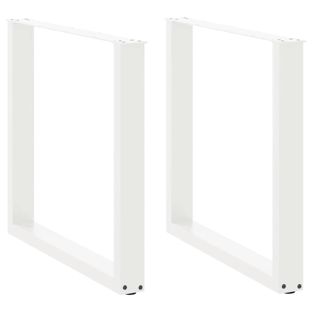 Pés de mesa de jantar em forma de u, 2 peças, branco, 80x (72-73) cm, aço