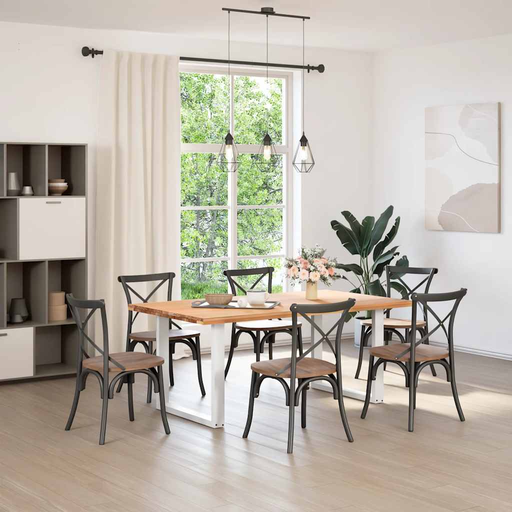 Pés de mesa de jantar em forma de u, 2 peças, branco, 80x (72-73) cm, aço