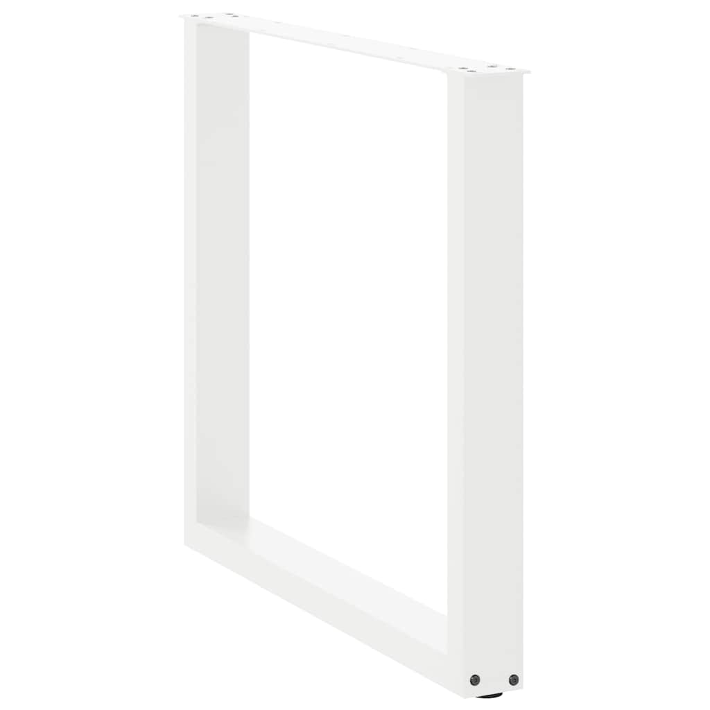 Pés de mesa de jantar em forma de u, 2 peças, branco, 80x (72-73) cm, aço