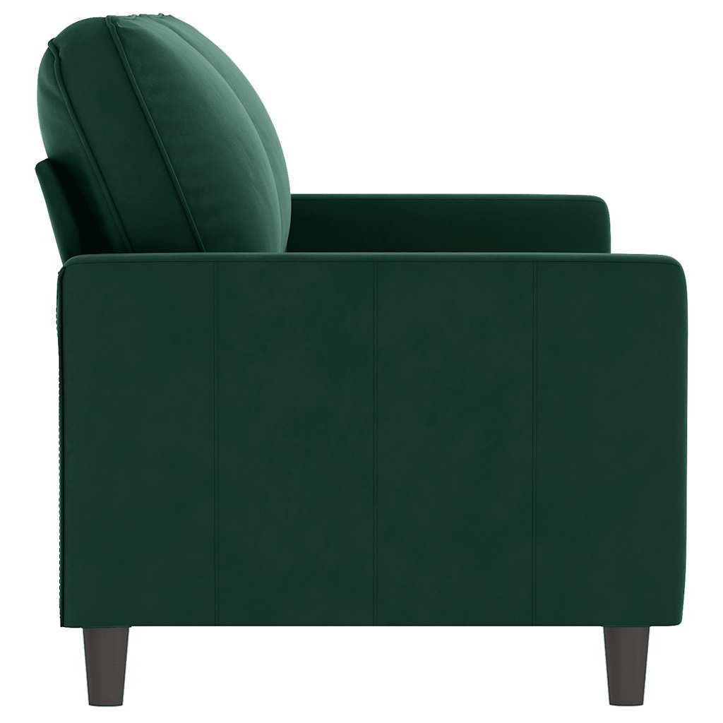 Sofá de 2 lugares 140 cm veludo verde-escuro