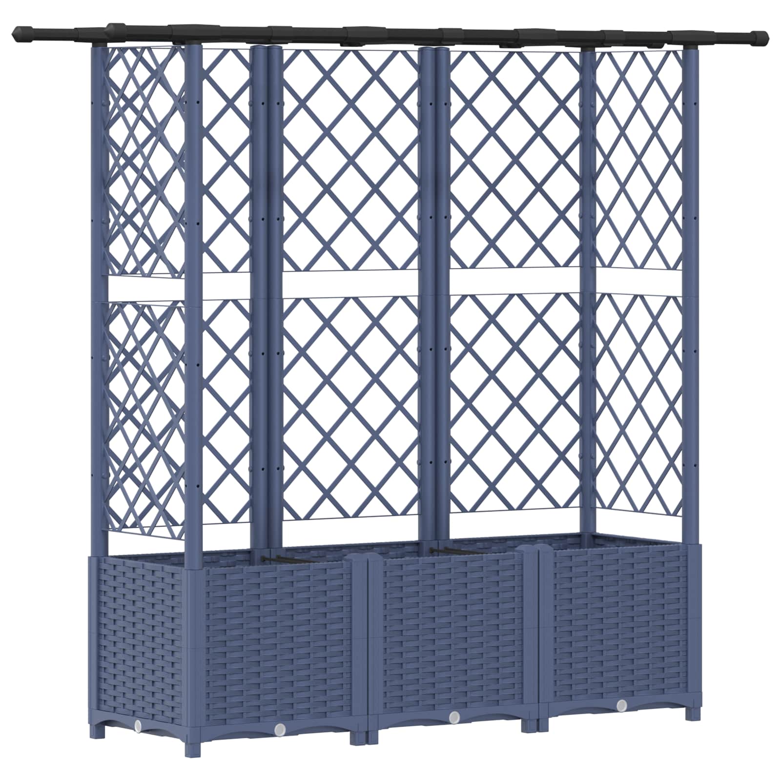 Cama elevada com treliça e telhado cinzento 163,5 x 40 x 136 cm