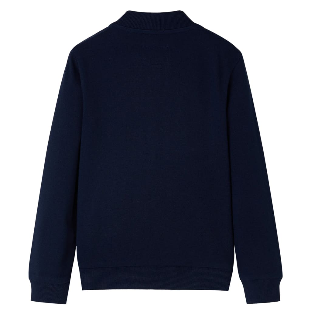 Sweatshirt para criança com fecho azul-marinho 116