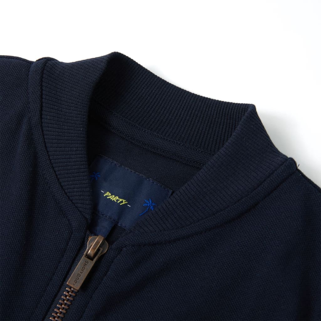 Sweatshirt para criança com fecho azul-marinho 116