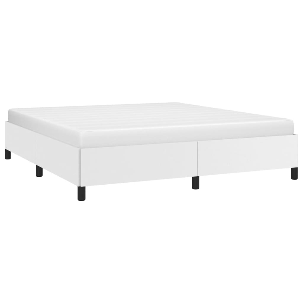 Estrutura de cama sem colchão 160x200 cm couro artificial branco