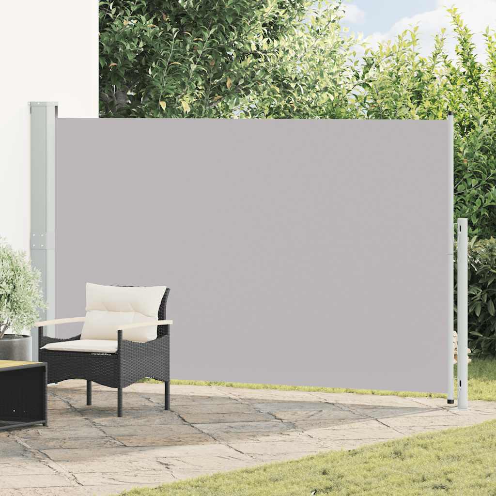 Toldo lateral retrátil para pátio 180x300 cm cinzento
