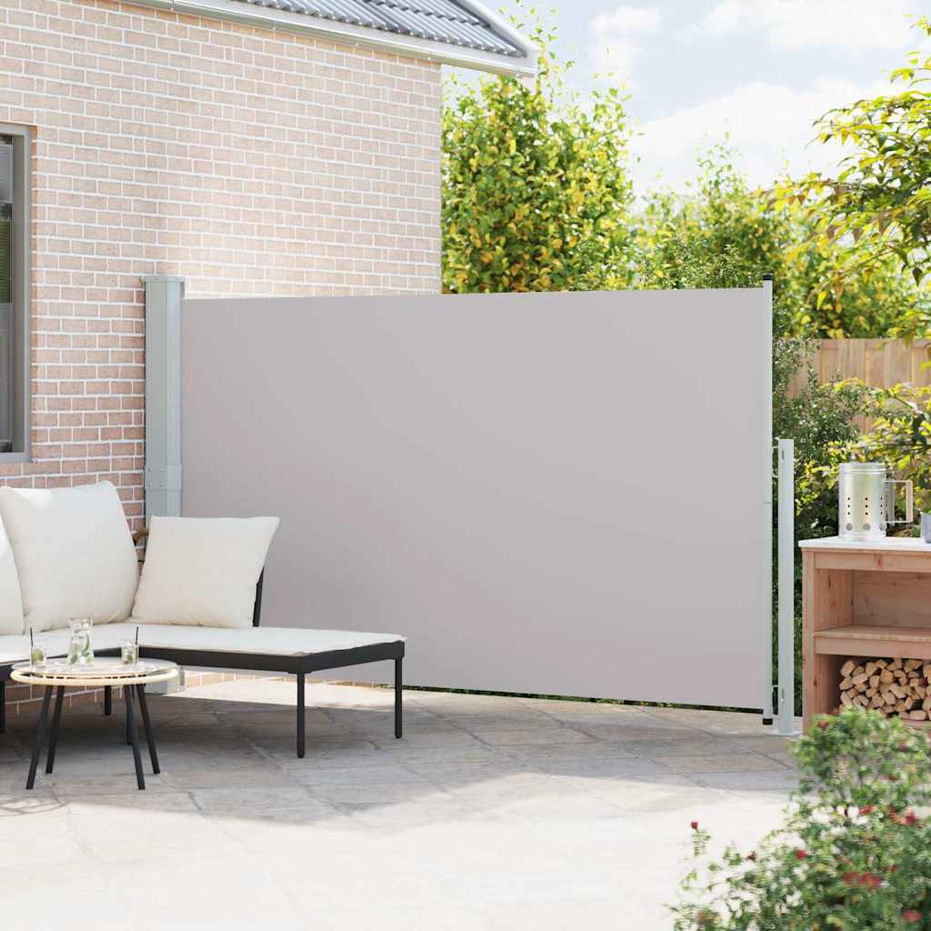 Toldo lateral retrátil para pátio 180x300 cm cinzento