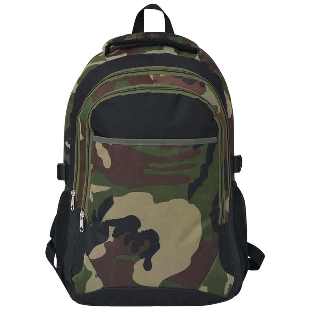 Mochila escolar 40 l preto e camuflagem