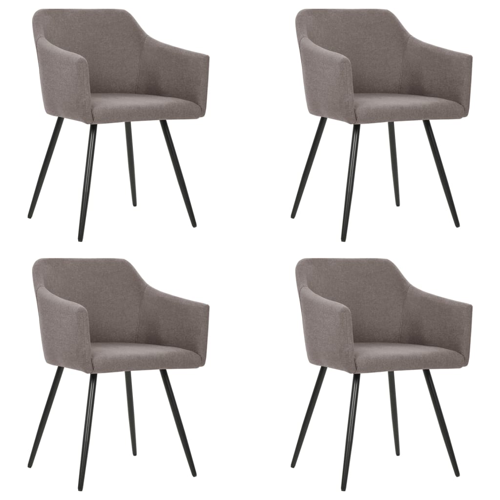 Cadeiras de jantar 4 pcs tecido cinzento-acastanhado