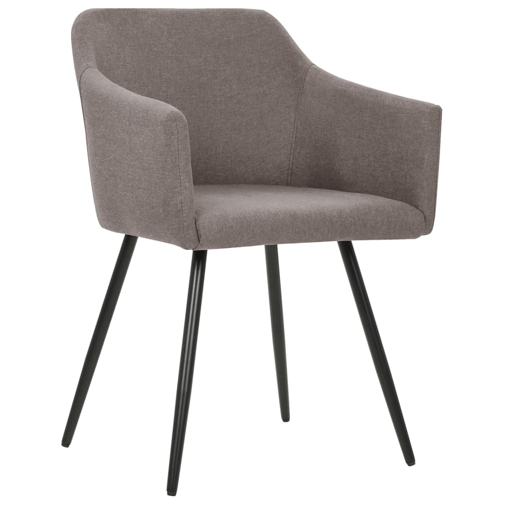 Cadeiras de jantar 4 pcs tecido cinzento-acastanhado