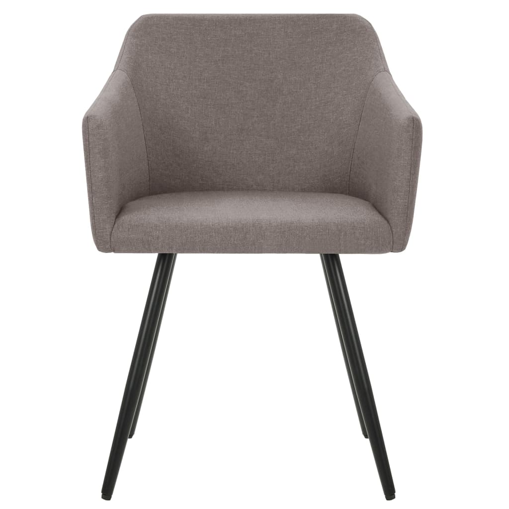 Cadeiras de jantar 4 pcs tecido cinzento-acastanhado