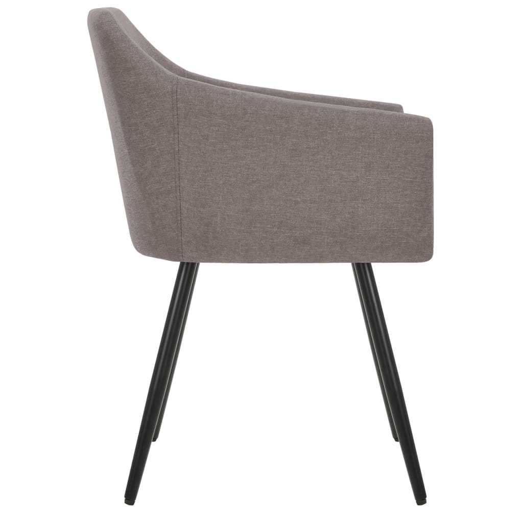 Cadeiras de jantar 4 pcs tecido cinzento-acastanhado