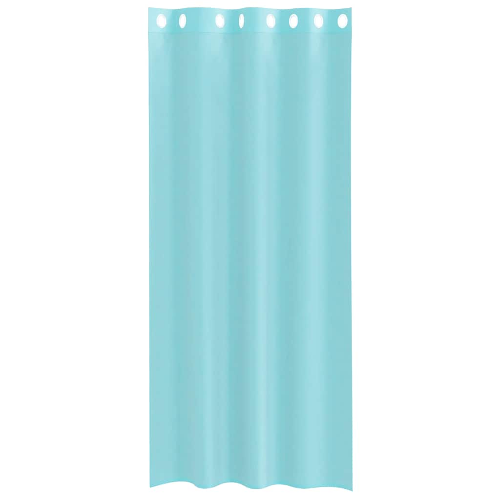 Cortinas de voile com ilhós 2 pcs turquesa