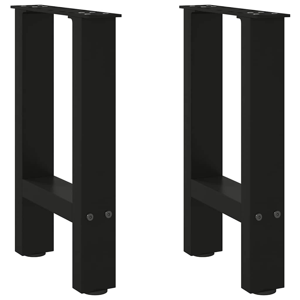 Pés para mesa de centro pretos 2 peças 38x(42-43) cm aço