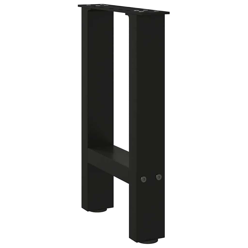 Pés para mesa de centro pretos 2 peças 38x(42-43) cm aço
