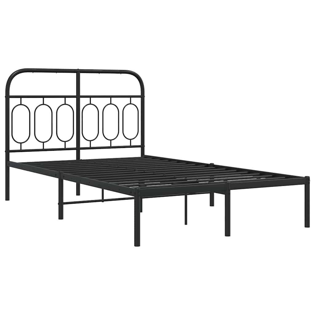 Estrutura de cama com cabeceira 120x200 cm metal preto