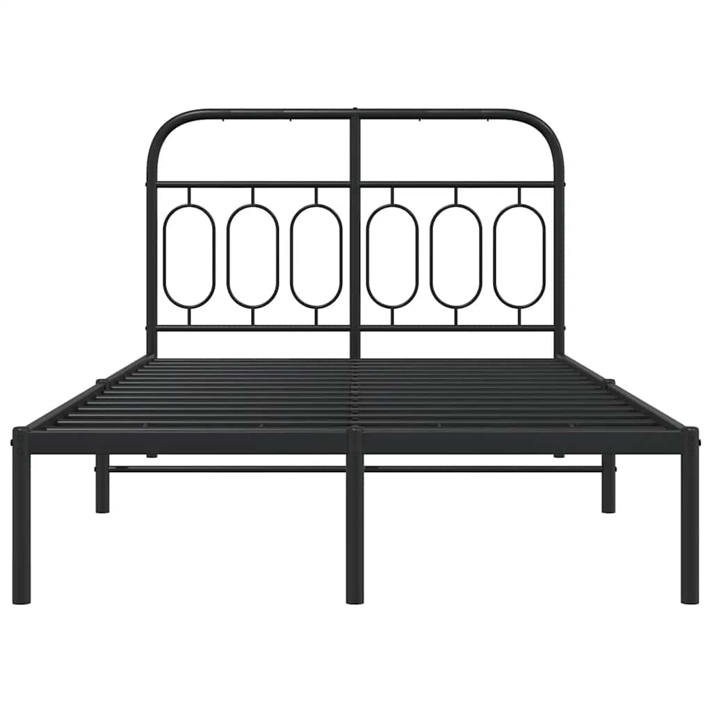 Estrutura de cama com cabeceira 120x200 cm metal preto