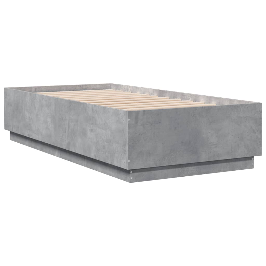 Estrutura de cama 90x190 cm derivados de madeira cinza cimento