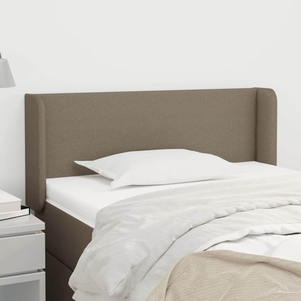 Cabeceira cama abas tecido 103x16x78/88 cm cinzento-acastanhado