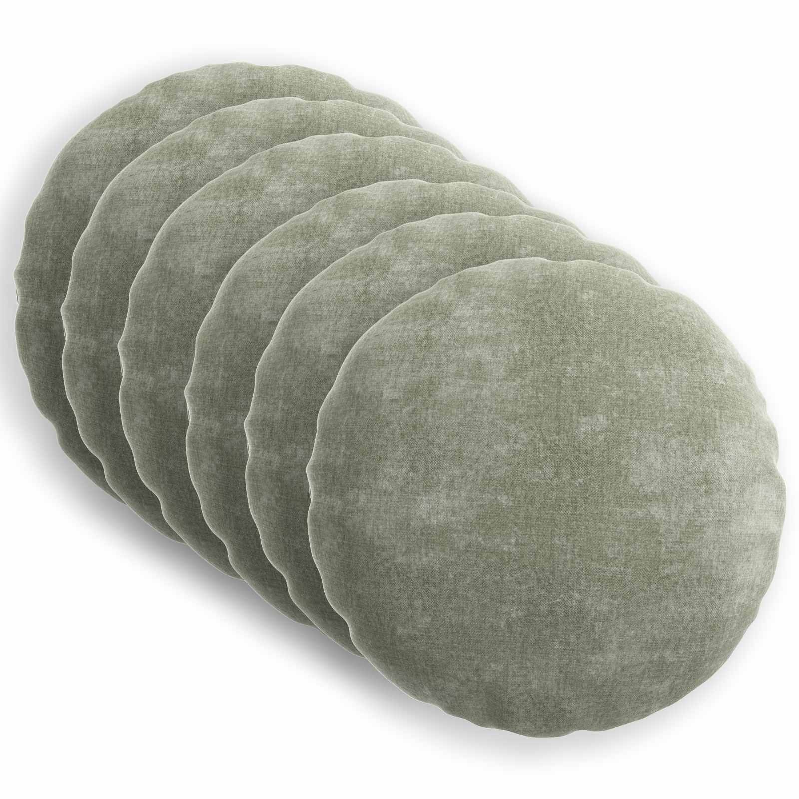Capa almofada 6 unid. heerlen verde ø 50 cm tecido chenille