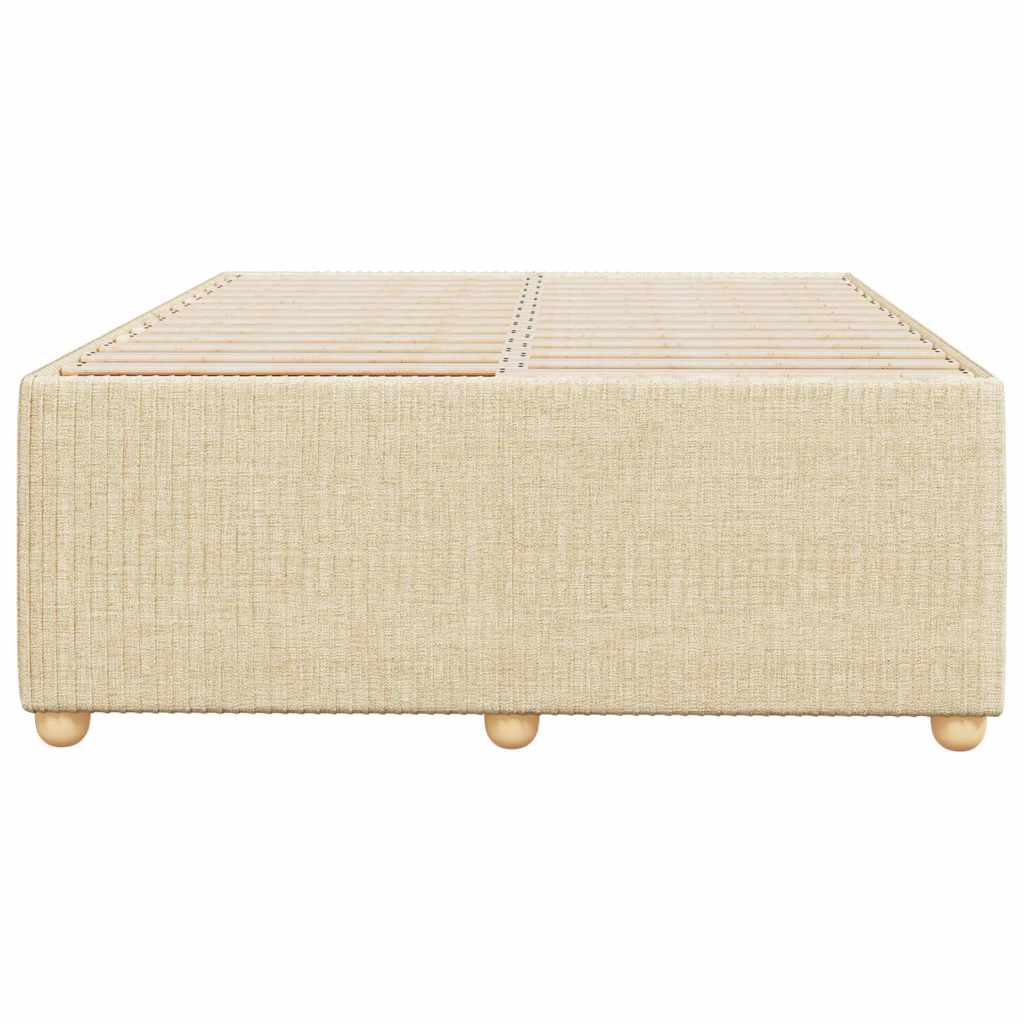 Estrutura de cama sem colchão 120x200 cm tecido cor creme
