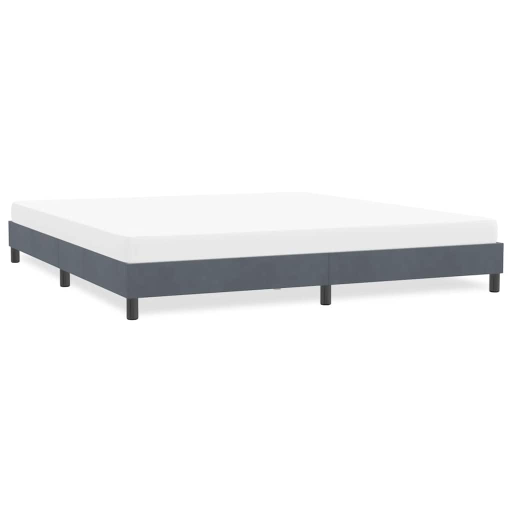 Estrutura de cama sem colchão 180x210 cm veludo cinza escuro