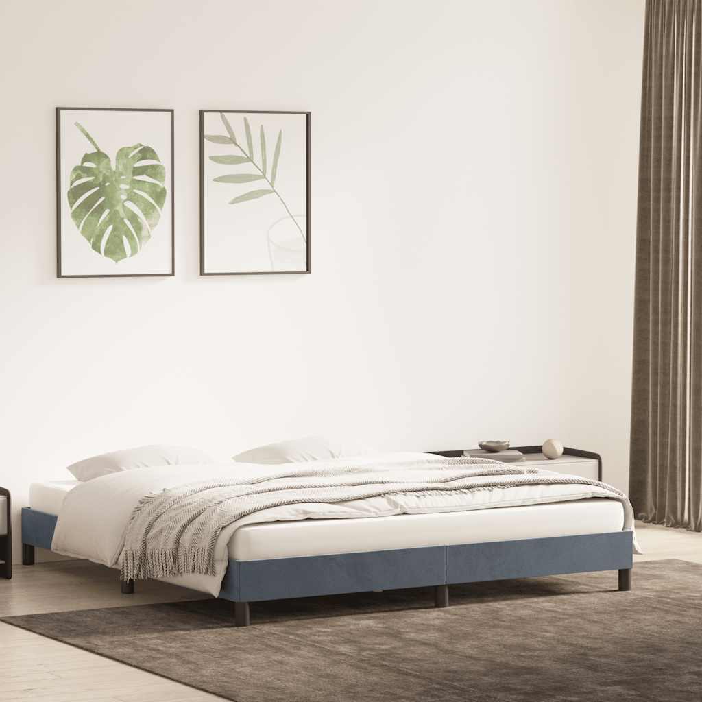Estrutura de cama sem colchão 180x210 cm veludo cinza escuro