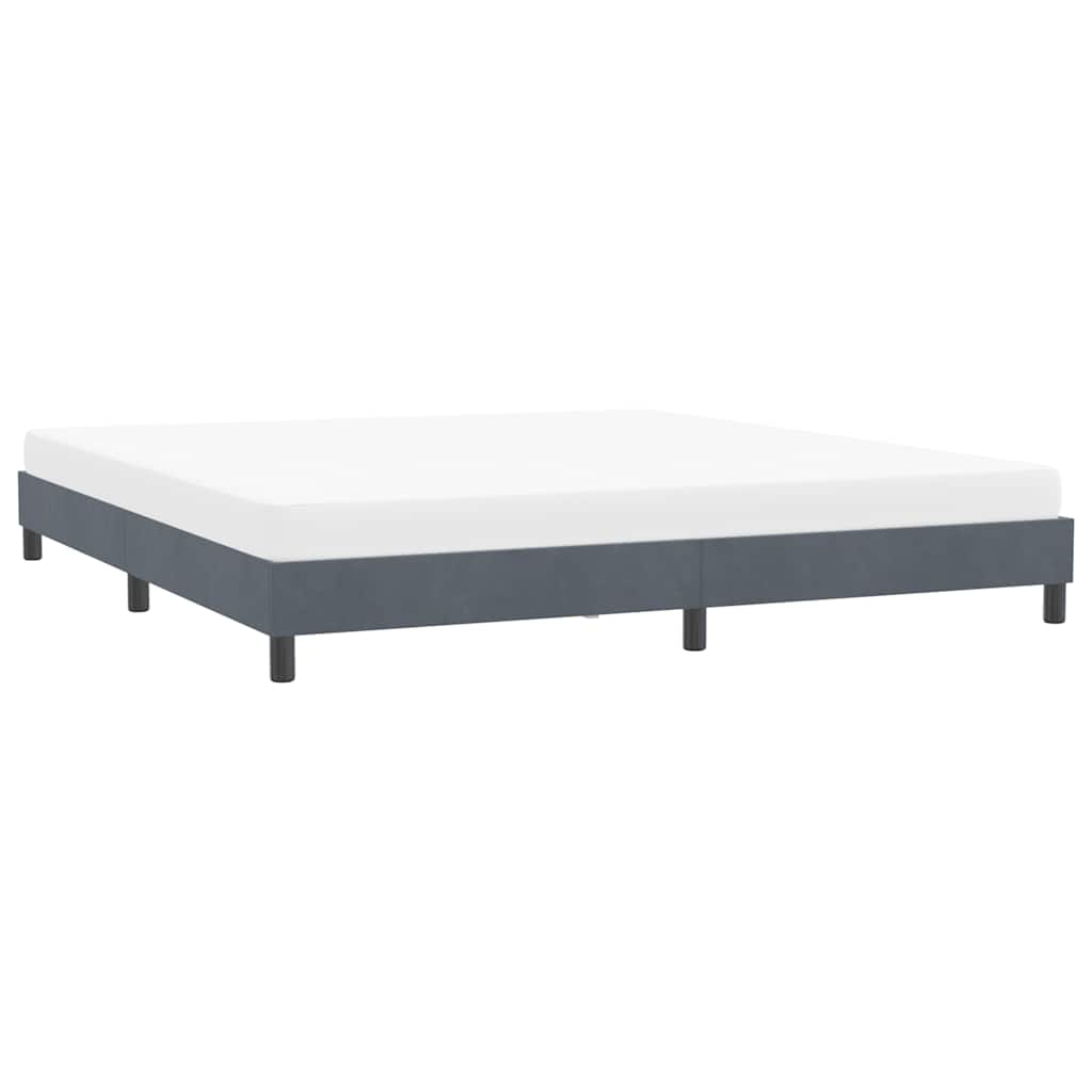 Estrutura de cama sem colchão 180x210 cm veludo cinza escuro