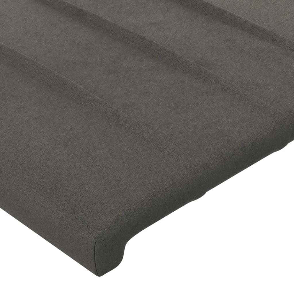 Cabeceira cinza escuro 160x5x118/128 cm veludo