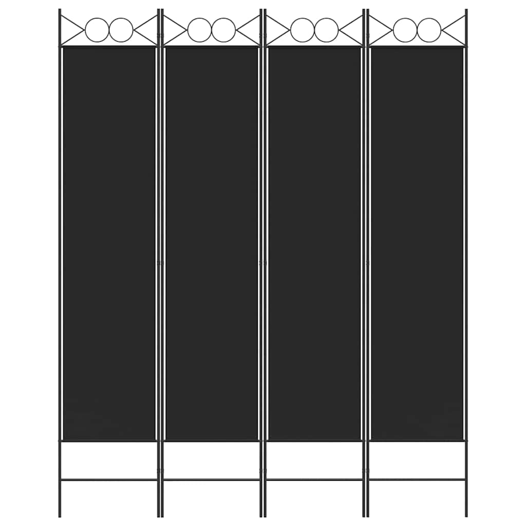 Biombo/divisória com 4 painéis 160x200 cm tecido preto