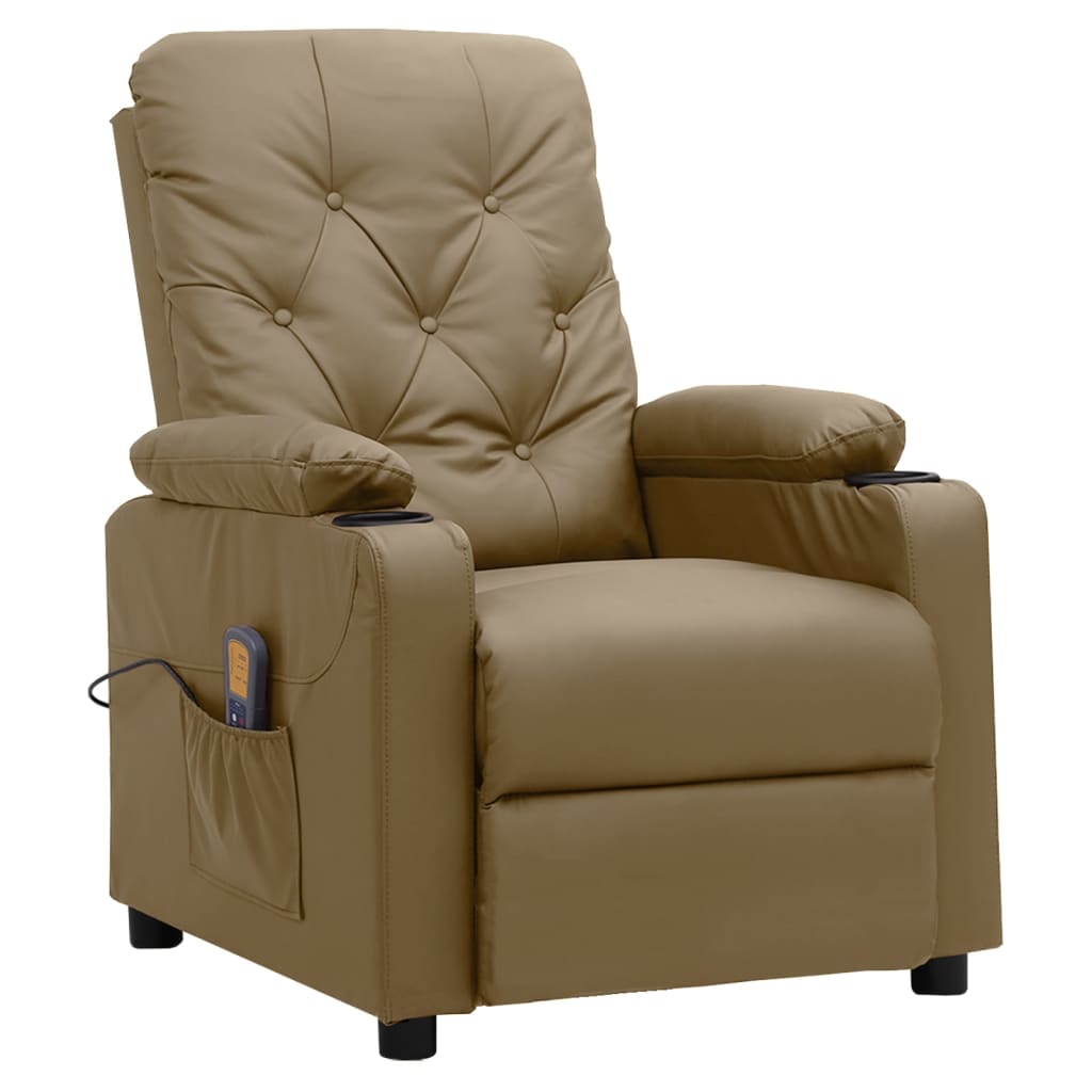 Cadeira de massagens couro artificial cappuccino