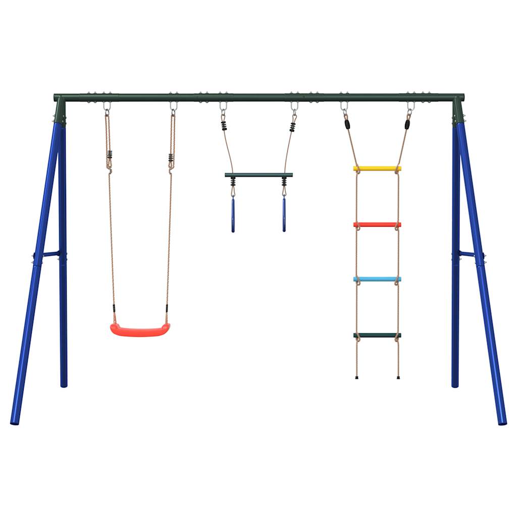 Conjunto de baloiço para exterior com baloiço trapézio e escada