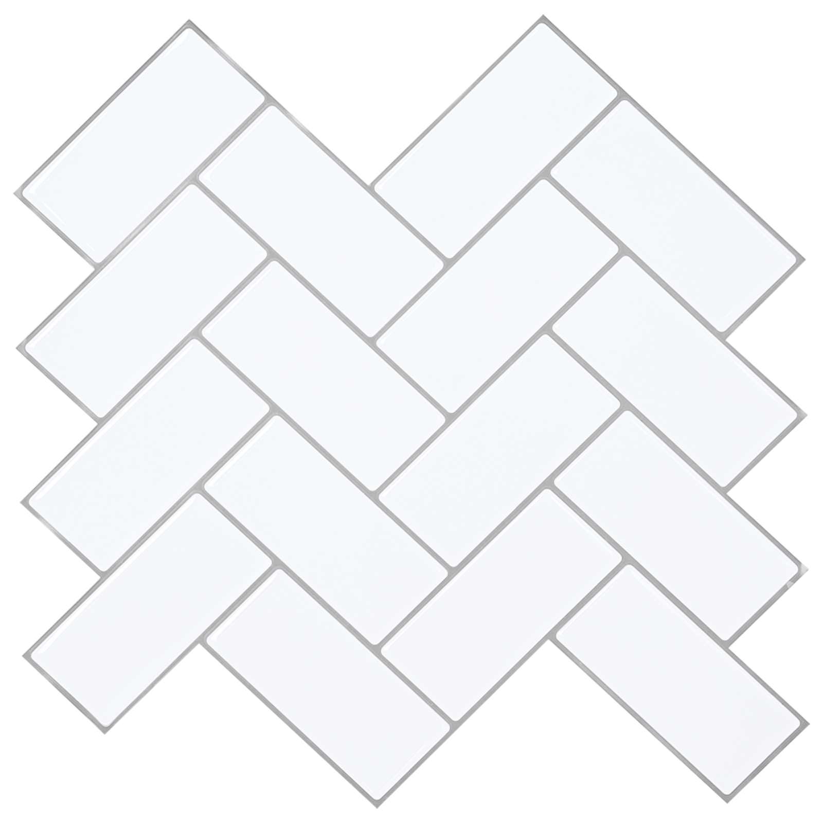 Azulejo chevron 20 unid. branco e cinza 30 x 30 cm