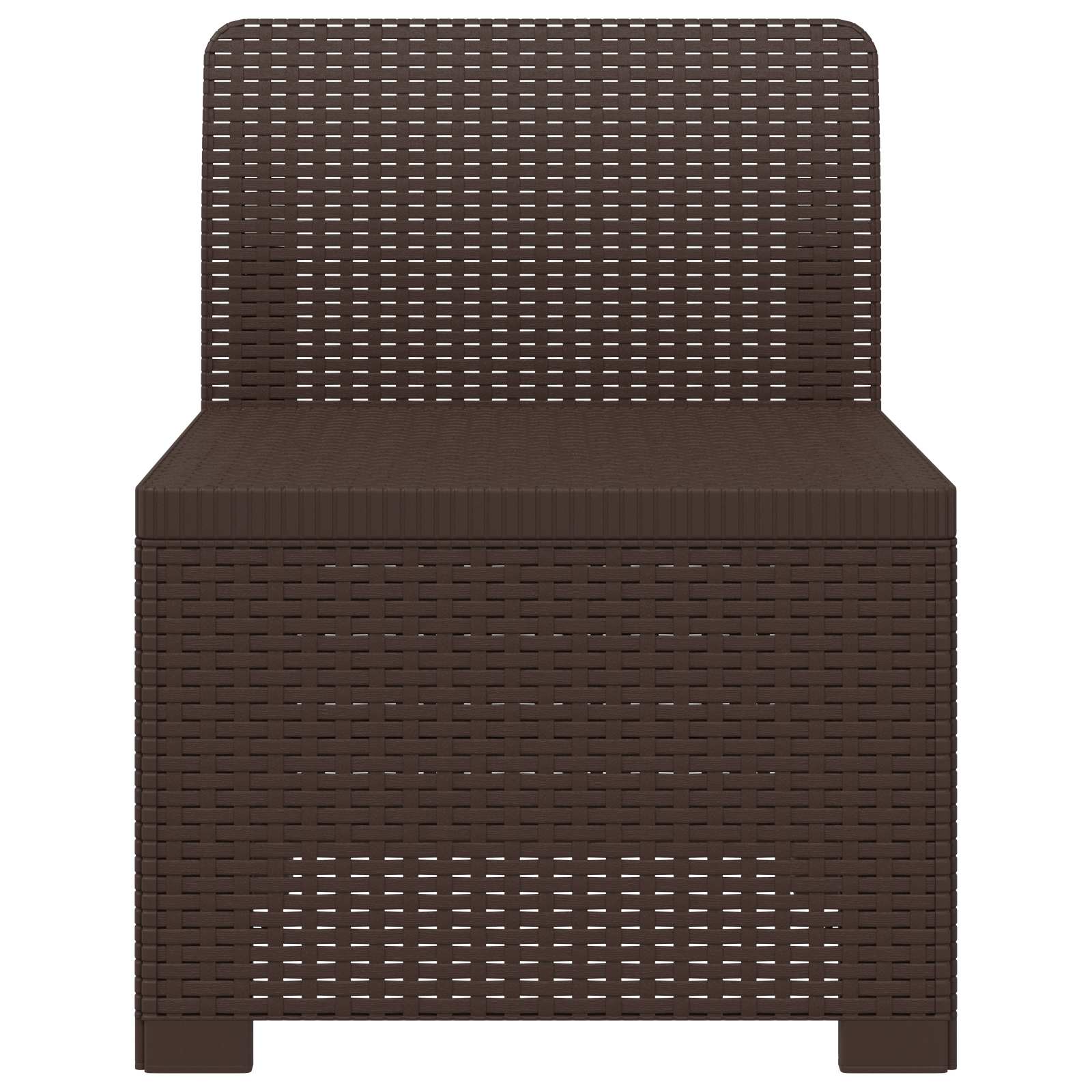 Sofá de jardim 1 lugar look rattan PP castanho