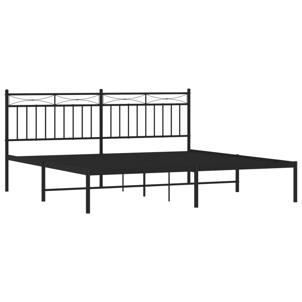 Estrutura de cama em metal com cabeceira 180x200 cm preto