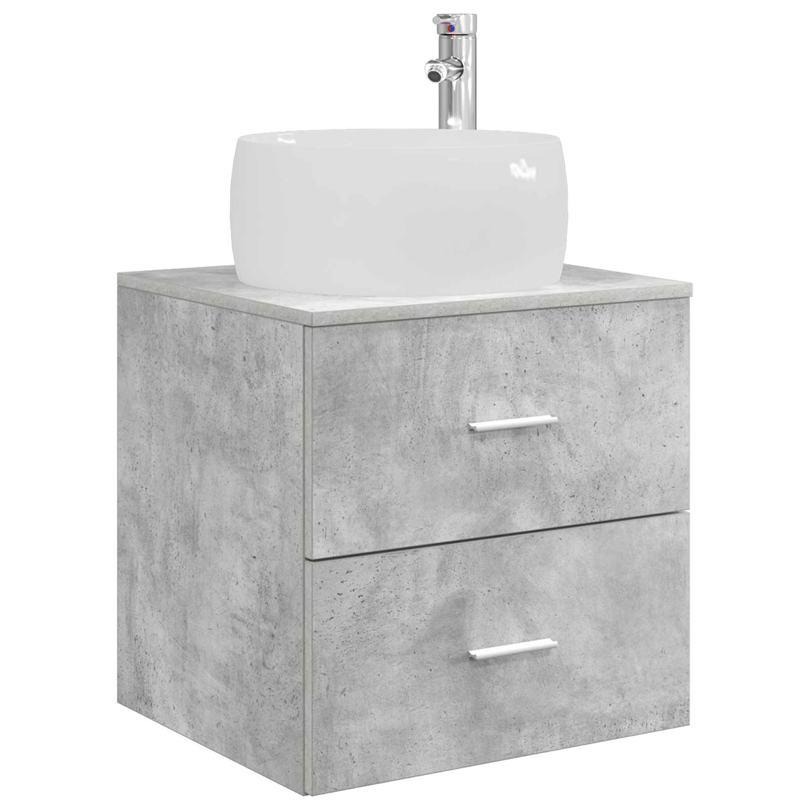 Vaidade com pia suspensa cinzento cimento 49,5 x 44,5 x 66 cm