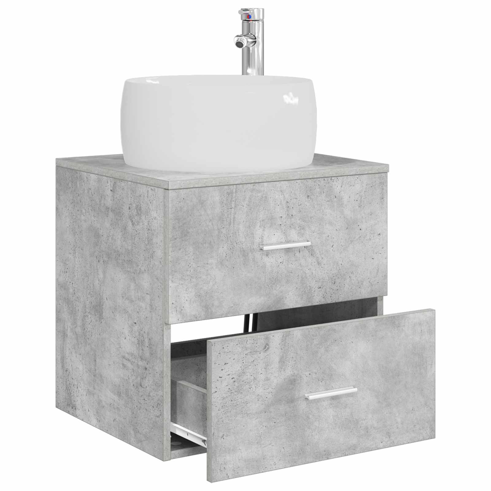 Vaidade com pia suspensa cinzento cimento 49,5 x 44,5 x 66 cm