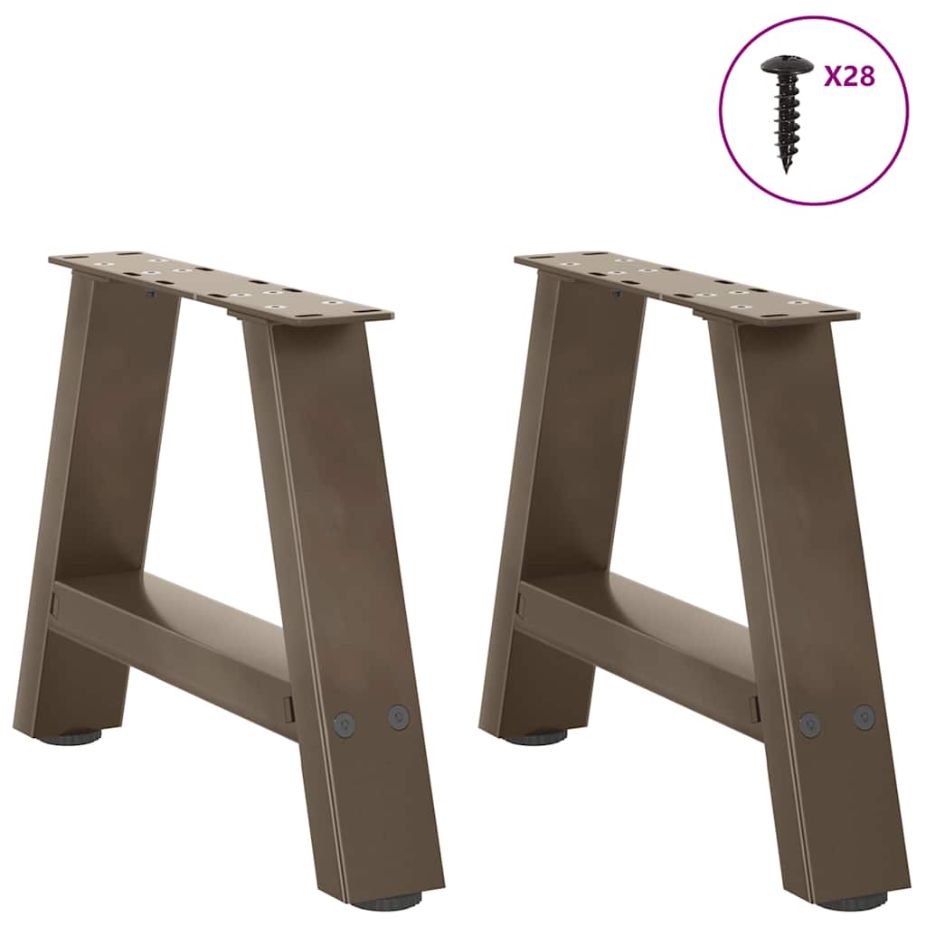 Pés para mesa de centro em formato a, 2 peças, 50x(30-31) cm, aço