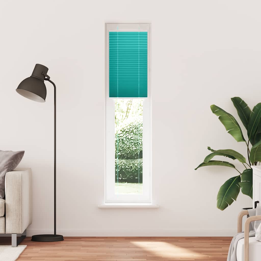 Gasolina verde plissada cega 45x200 cm largura tecido 44,4 cm