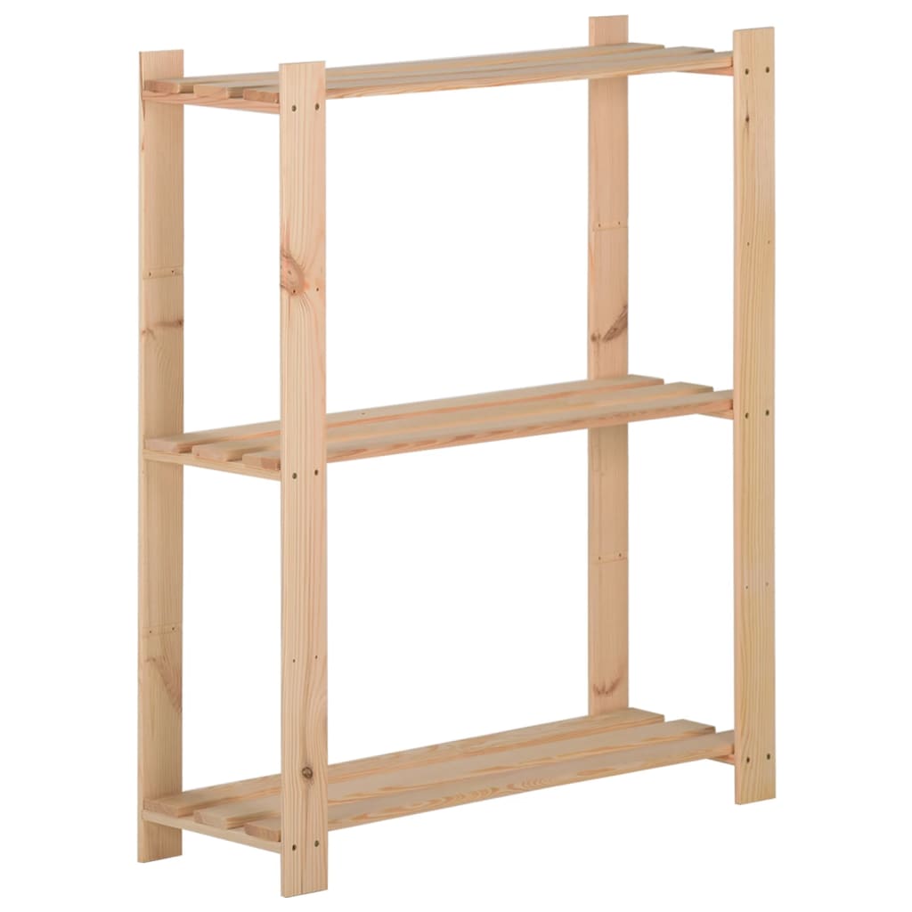 Unidade arrumação 3 prateleiras 60x28,5x90 cm pinho maciço