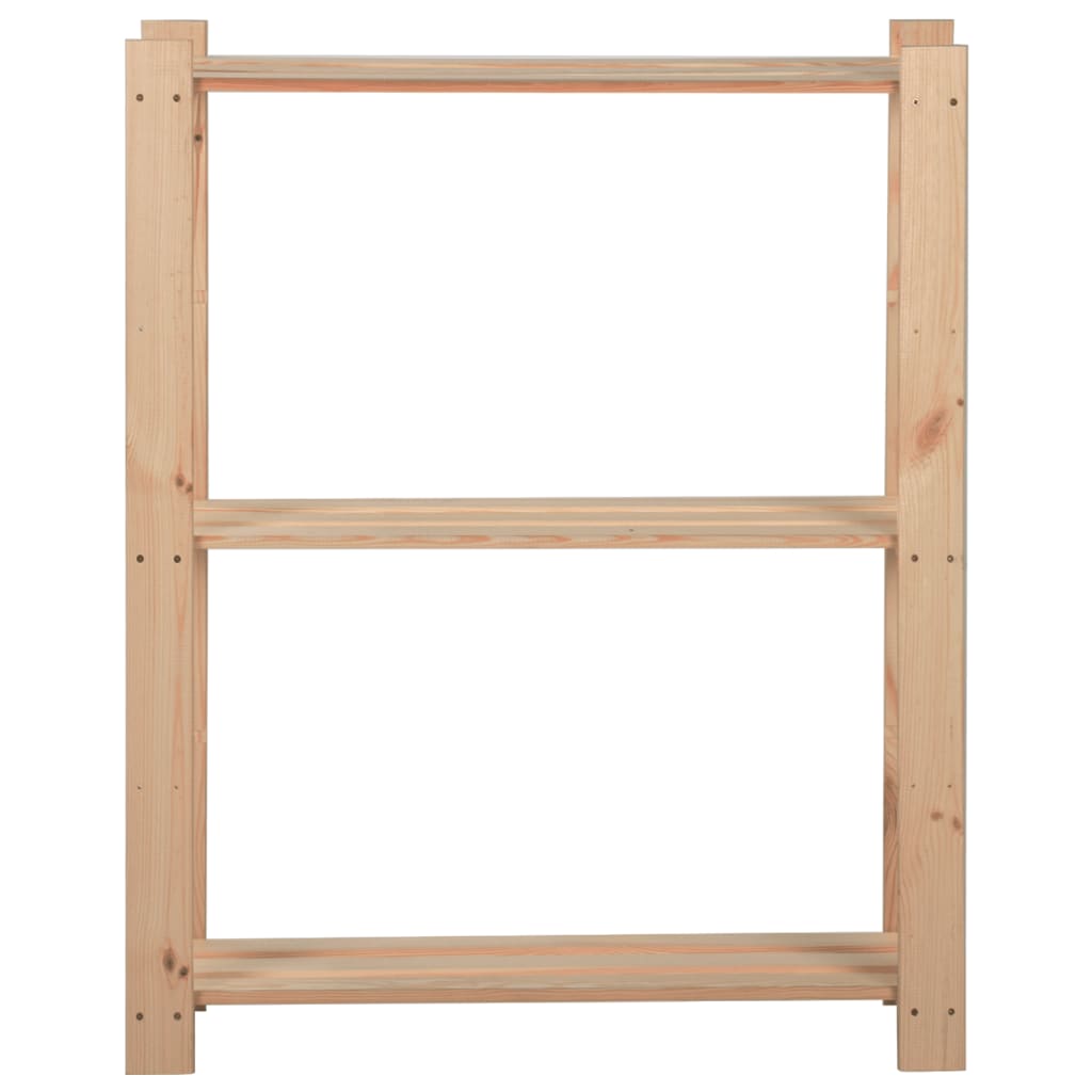 Unidade arrumação 3 prateleiras 60x28,5x90 cm pinho maciço