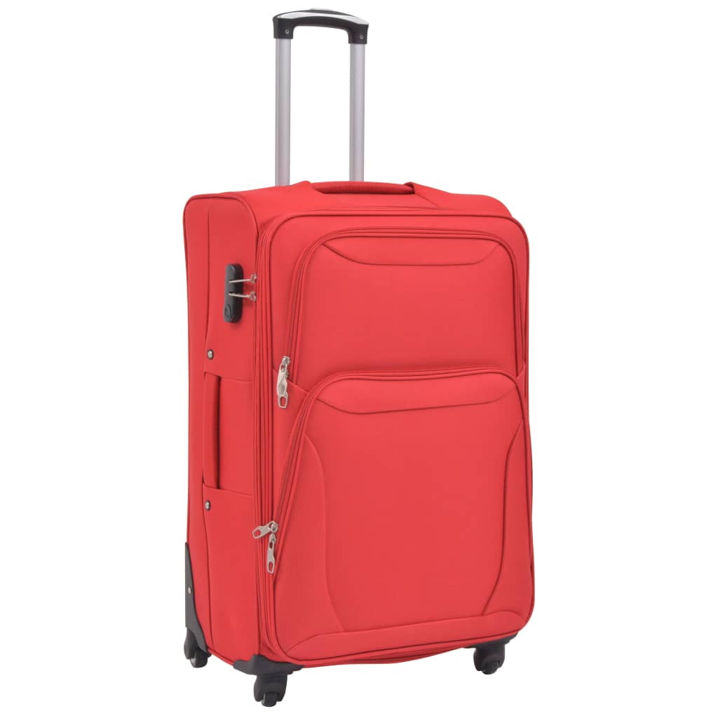 Conjunto de tróleis em estojo mole 3 pcs vermelho