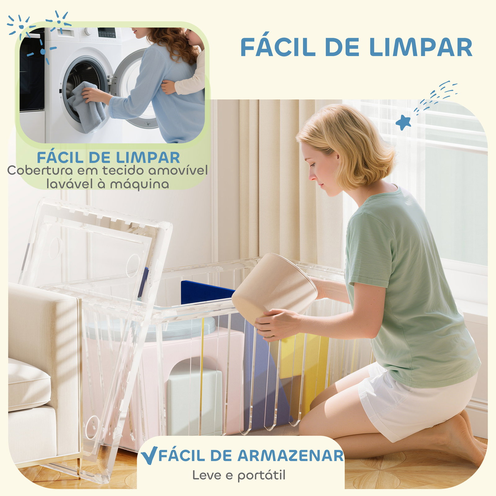 Conjunto de 8 blocos de espuma para crianças com capas de veludo laváveis para escalar e rastejar multicor