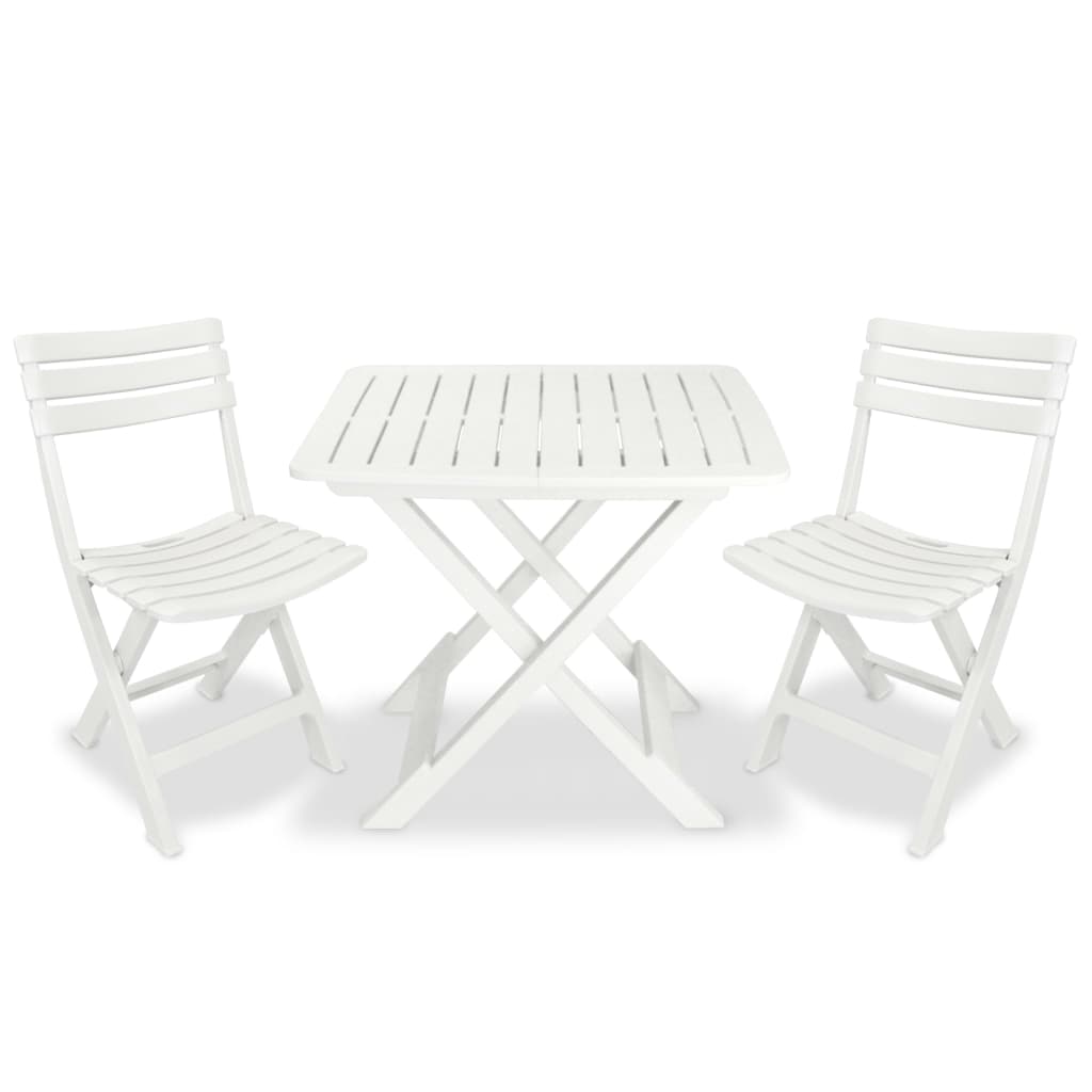 Conjunto bistrô para jardim 3 pcs plástico branco